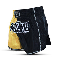 FIGHT 2 FINISH GOLD/BLACK ELITE THAI SHORTS