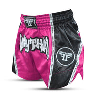 FIGHT 2 FINISH FLU PINK ELITE THAI SHORTS