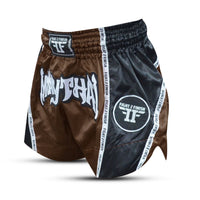 FIGHT 2 FINISH BROWN ELITE THAI SHORTS