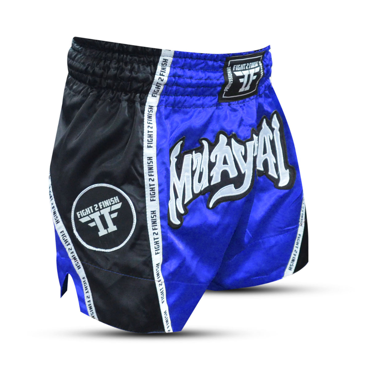 FIGHT 2 FINISH BLUE ELITE THAI SHORTS