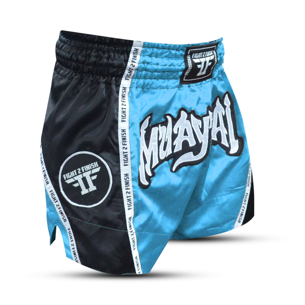 FIGHT 2 FINISH SKY BLUE ELITE THAI SHORTS