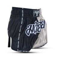 FIGHT 2 FINISH SILVER/BLACK ELITE THAI SHORTS