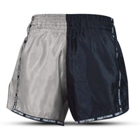 FIGHT 2 FINISH SILVER/BLACK ELITE THAI SHORTS