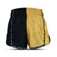 FIGHT 2 FINISH GOLD/BLACK ELITE THAI SHORTS