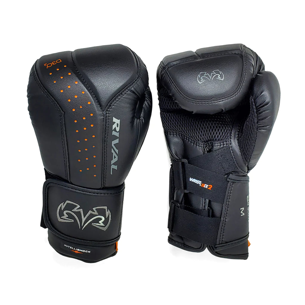 RIVAL RB10 INTELLI-SHOCK BAG GLOVES BLACK – FIGHT 2 FINISH