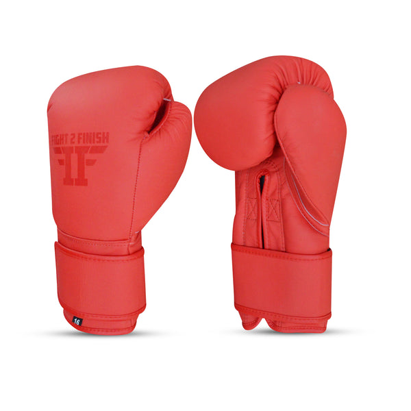 FIGHT 2 FINISH ELITE 2.0 TRAINING GLOVE MATTE RED/RED
