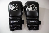 MIDNIGHT BLACK (WHITE LOGO) LACE N LOOP STRAPS (PAIR)