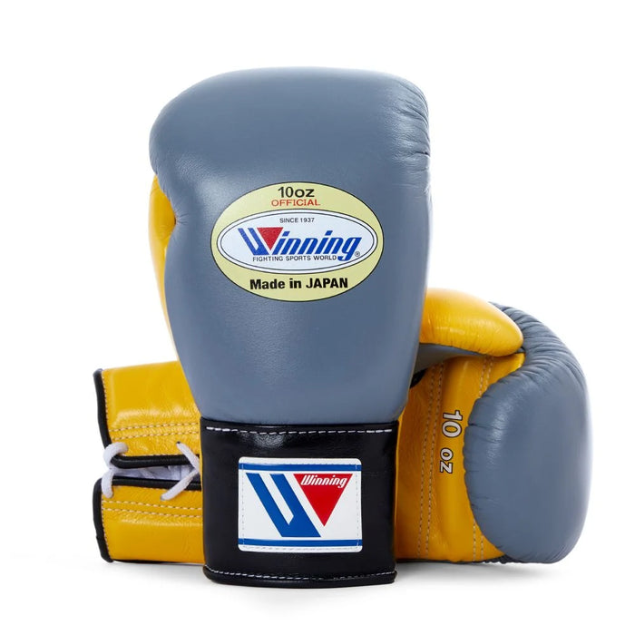 Winning Pro Glove Gray Yellow and Black Lace-up