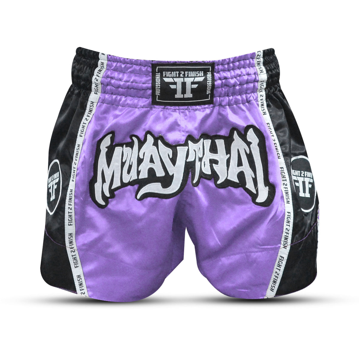 FIGHT 2 FINISH LAVENDER ELITE THAI SHORTS