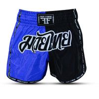 FIGHT 2 FINISH BLUE/BLACK ELITE THAI SHORTS