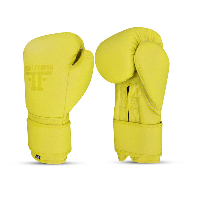 FIGHT 2 FINISH ELITE 2.0 TRAINING GLOVE MATTE YELLOW