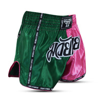 FIGHT 2 FINISH FLU PINK/GREEN ELITE THAI SHORTS