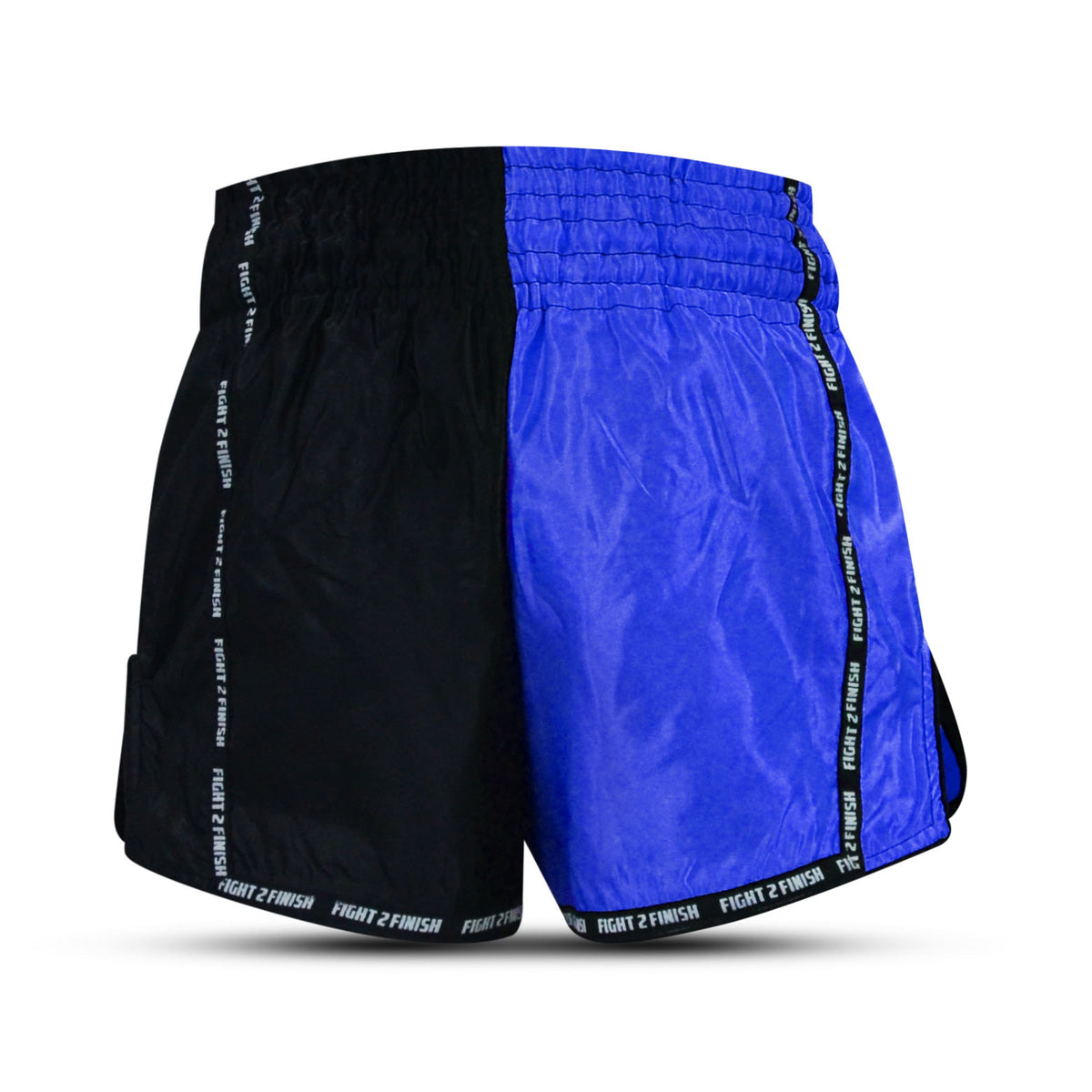 FIGHT 2 FINISH BLUE/BLACK ELITE THAI SHORTS