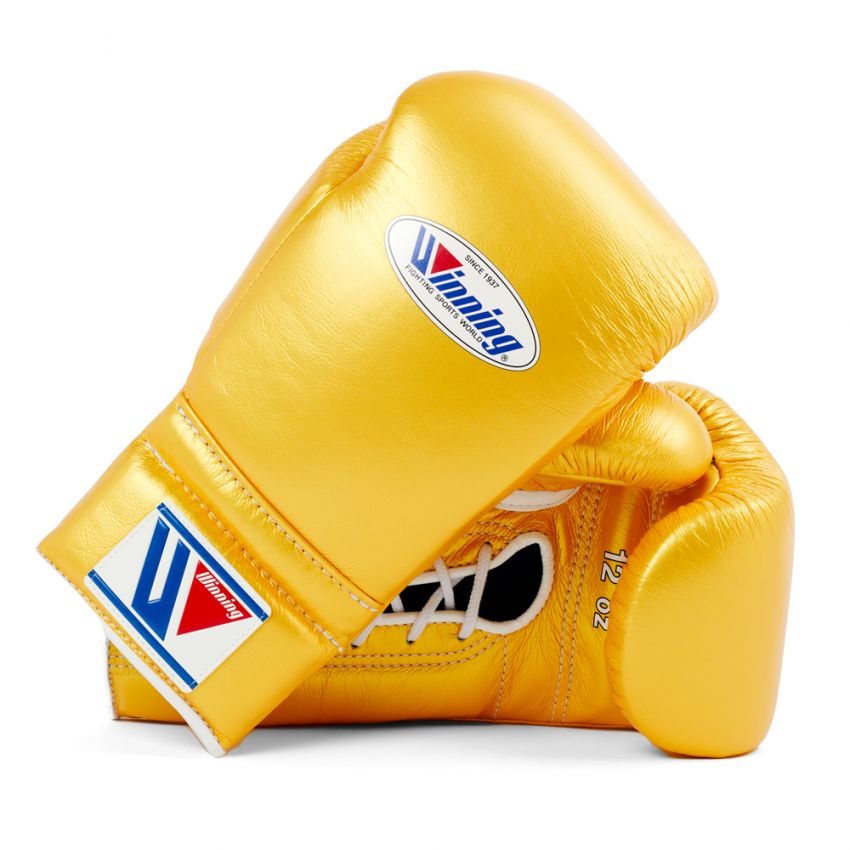 GRIT LACE UP GLOVE GOLD JAPAN 本革製　10oz NO BOXING NO LIFE Boxing Gloves 10oz MetallicBlack/Gold Lace-up