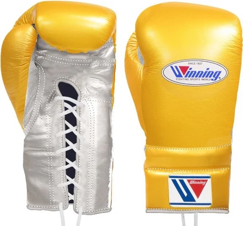 WINNING GLOVES CUSTOM LACE UP GOLD/SILVER