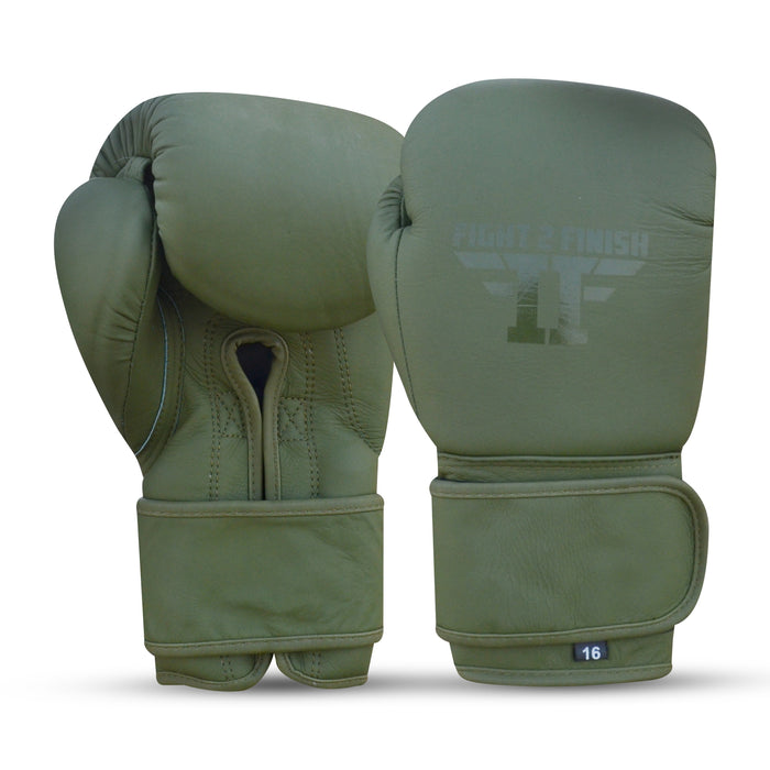 FIGHT 2 FINISH ELITE 2.0 TRAINING GLOVE MATTE MILITARY/GREEN