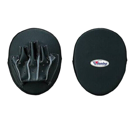 WINNING OVAL CURVED PUNCH MITTS - BLACK