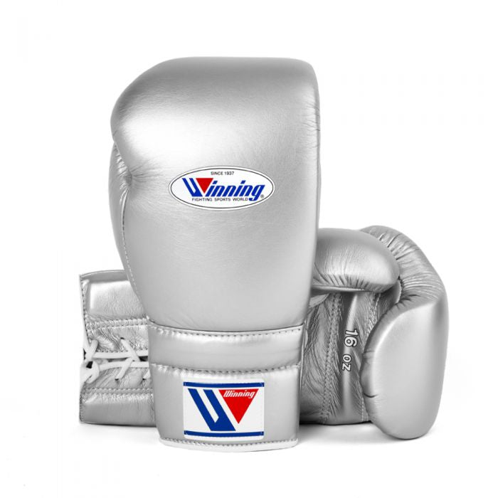 WINNING JAPAN BOXING TRAINING GLOVES - SILVER LACE