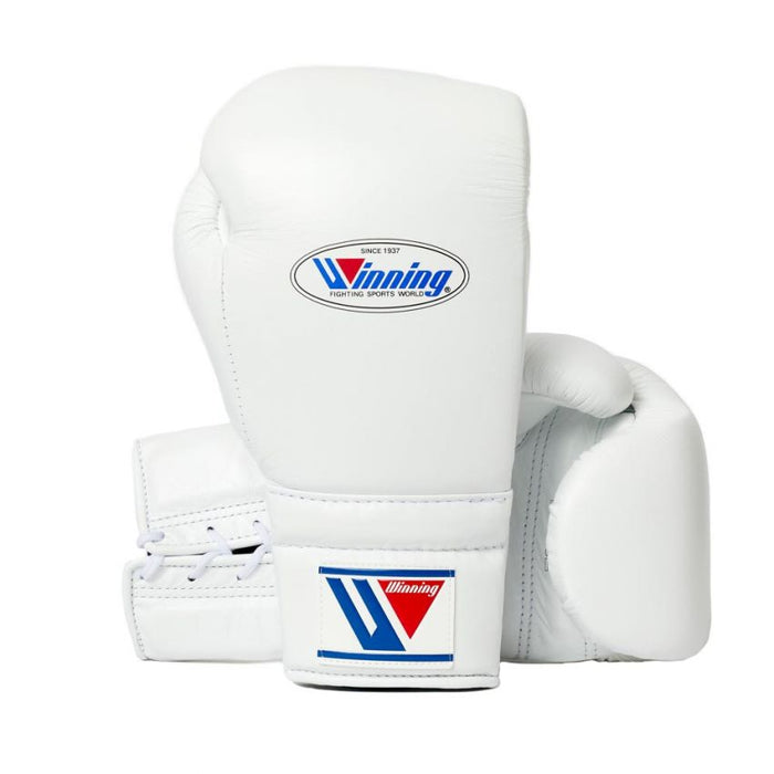 WINNING LACE-UP BOXING GLOVES - WHITE