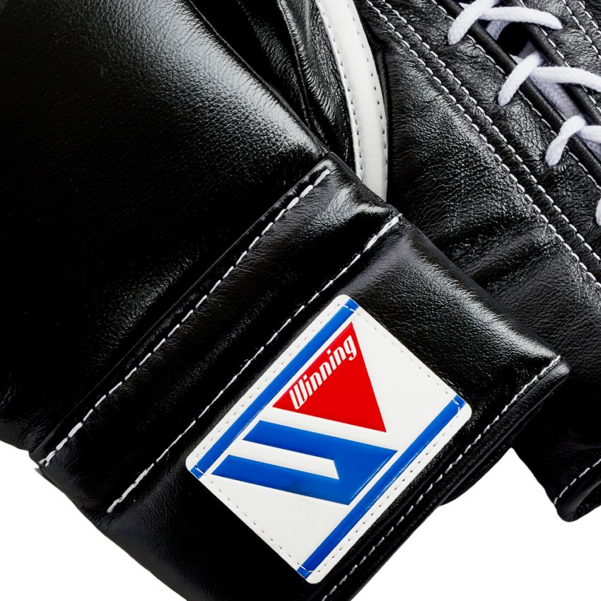 WINNING LACE-UP BOXING GLOVES - BLACK