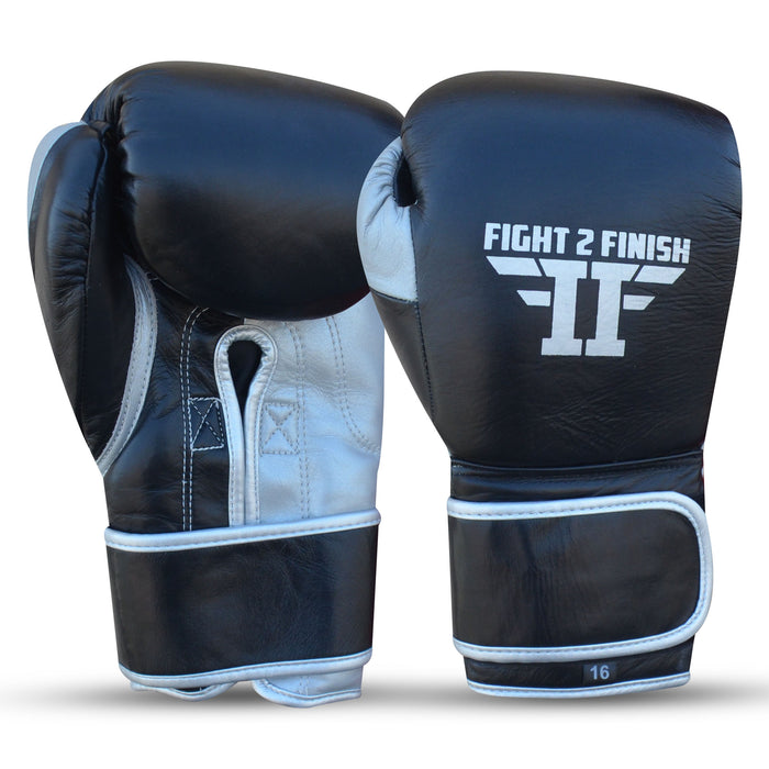 FIGHT 2 FINISH ELITE 2.0 TRAINING GLOVE BLACK/SILVER