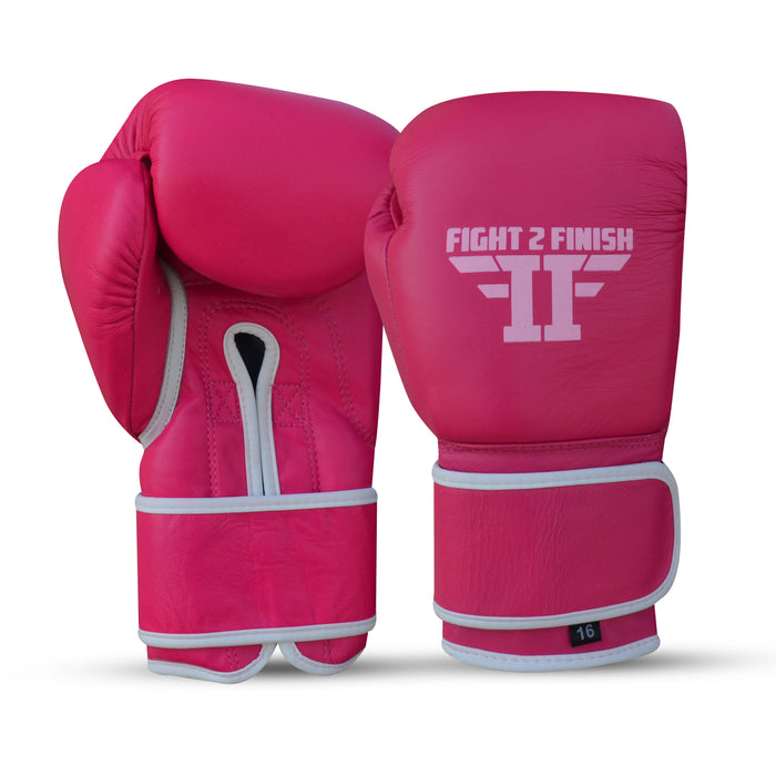 FIGHT 2 FINISH ELITE 2.0 TRAINING GLOVE PINK/WHITE