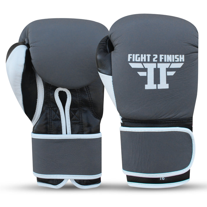 FIGHT 2 FINISH ELITE 2.0 TRAINING GLOVE Grey/blk/White