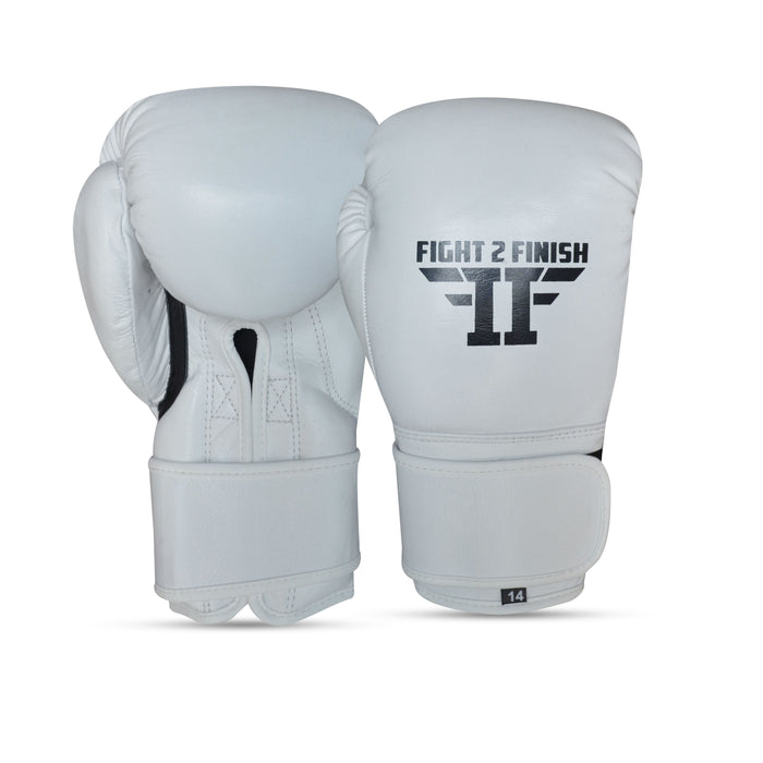 FIGHT 2 FINISH ELITE 2.0 TRAINING GLOVE WHITE/BLACK