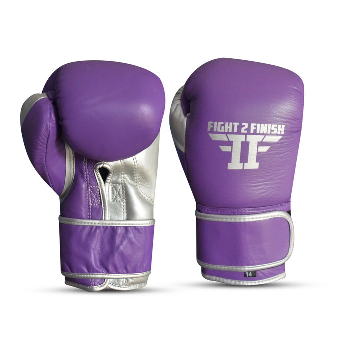 FIGHT 2 FINISH ELITE 2.0 TRAINING GLOVE PURPLE/SILVER