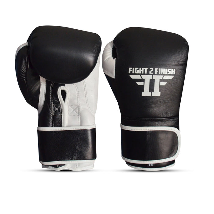 FIGHT 2 FINISH ELITE 2.0 TRAINING GLOVE BLACK/WHITE