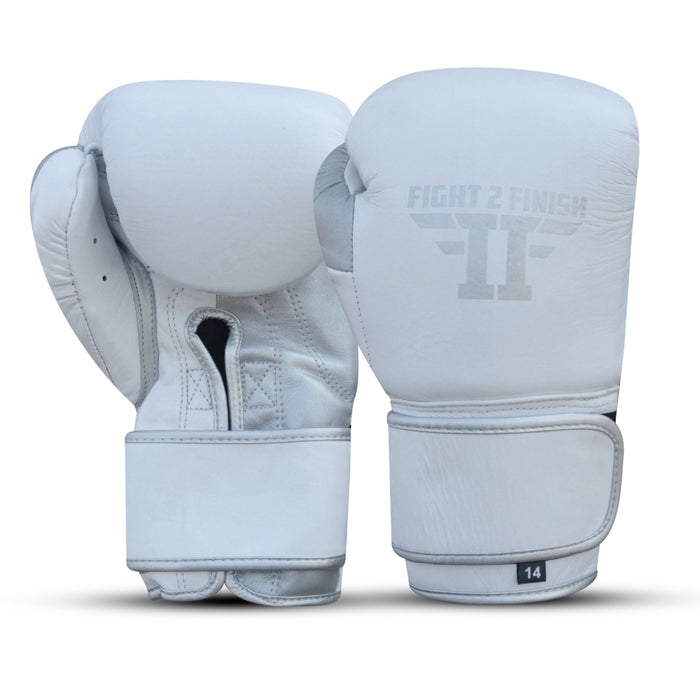 FIGHT 2 FINISH ELITE 2.0 TRAINING GLOVE WHITE/SILVER